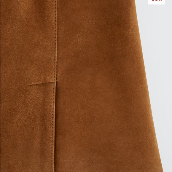 Brown suede mini skirt - Picture 6 of 10